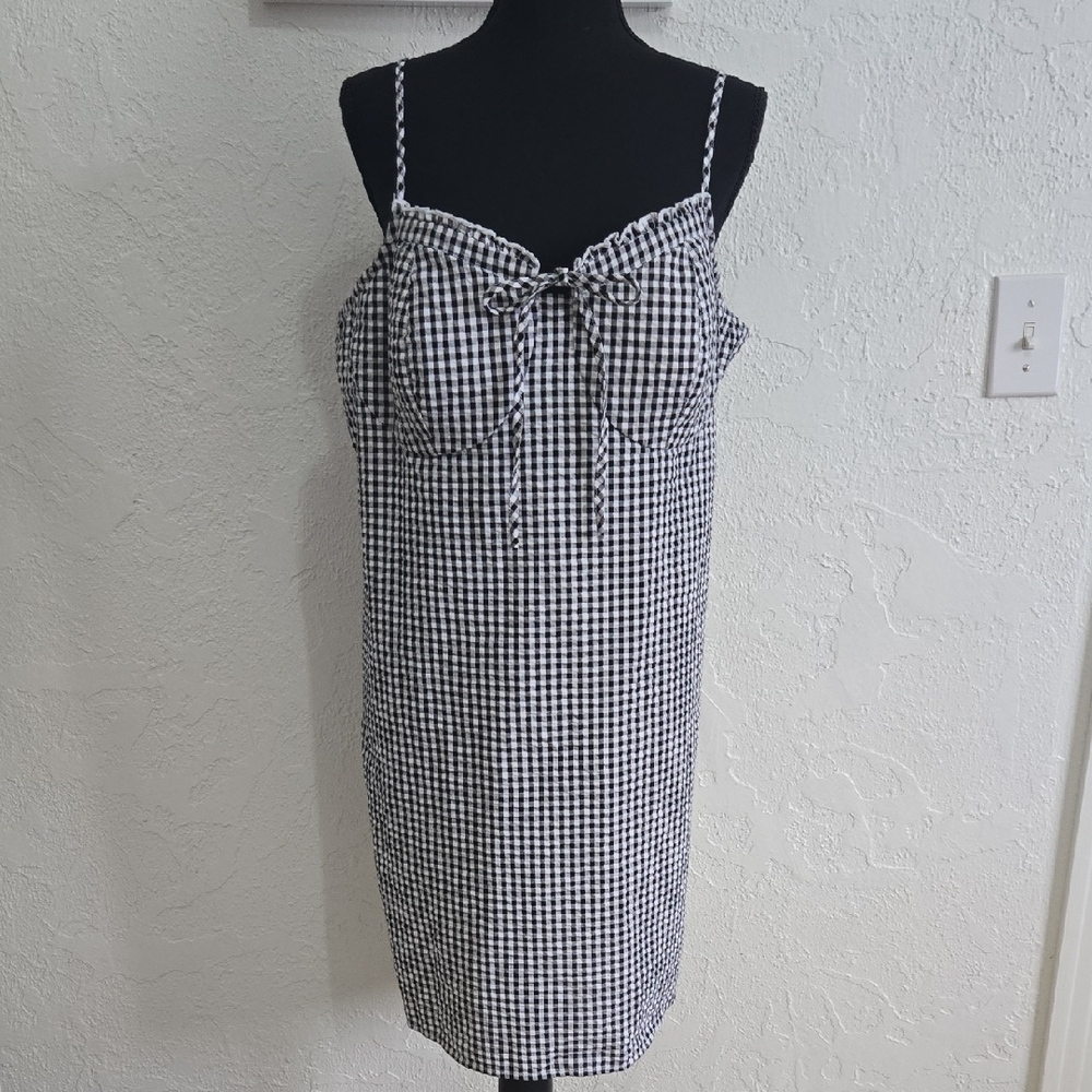 No Boundaries Black and White Gingham Mini Dress